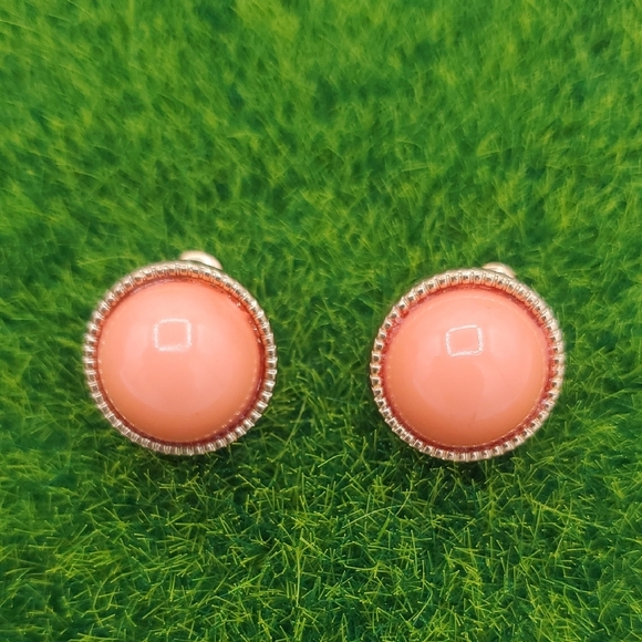 Peach Marmalade Drop Earrings For Pierced Ears E1011 - Picture 1 of 3